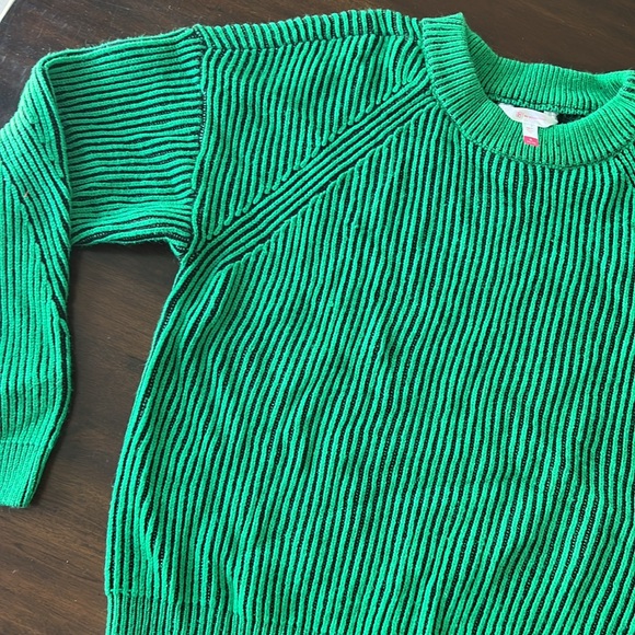 NWT* Green/Black stripe sweater - Picture 1 of 4
